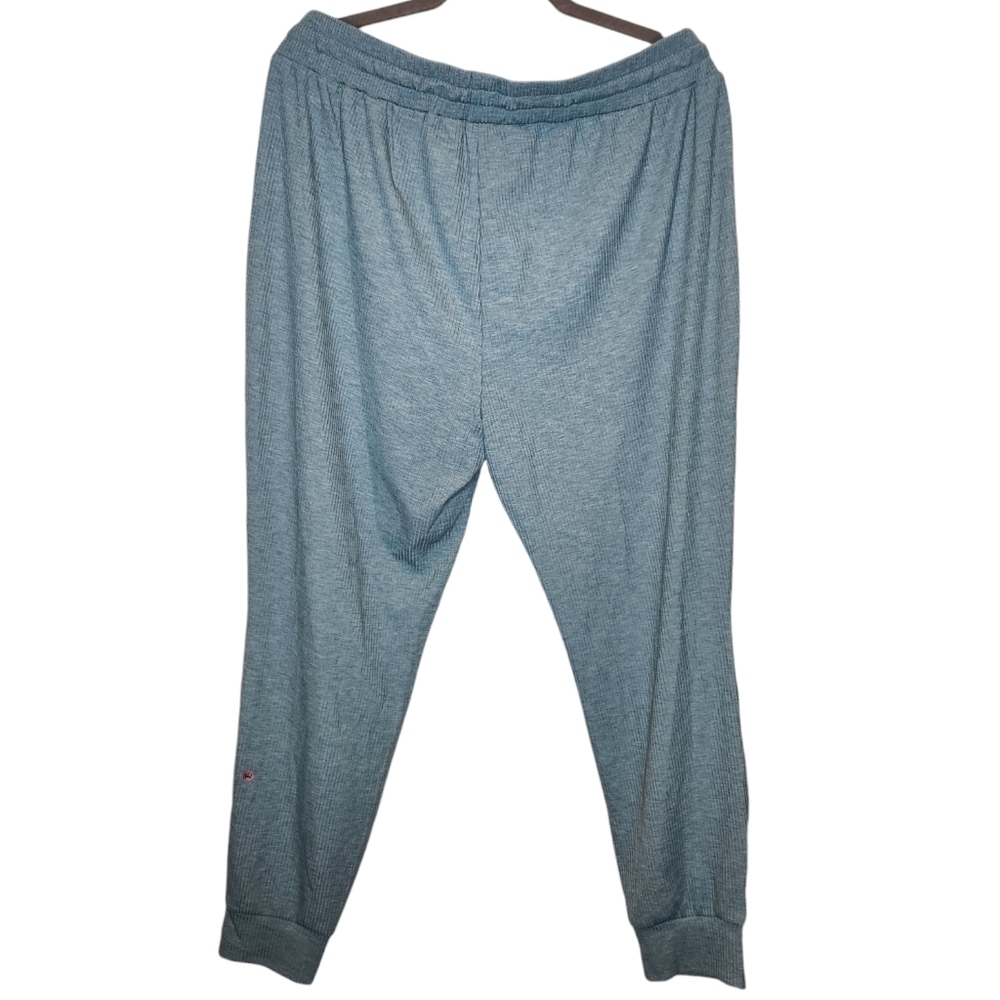 NWOT Well+Calm Lightweight Ribbed Knit Joggers Blue/Green XL - Picture 2 of 10